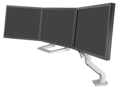 Produktbild von Ergotron HX Triple-Monitor Bogen-Kit, Weiß, 4,6 kg, Wand, 75 x 75,100 x 100 mm, 61 cm (24"), -75 - 75°