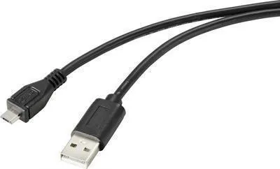 Productafbeelding van Renkforce RF-4716836, 2 meter, USB-A, Micro-USB B, USB 2.0, 0,48 Gbit/s, zwart