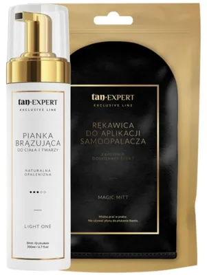 Produktbild von TanExpert Light One Selbstbräunungsschaum + Handschuh