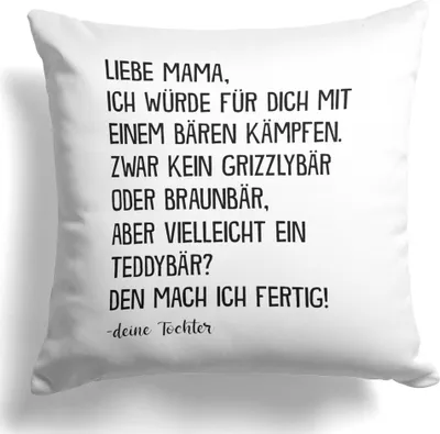 Produktbild von 22Feels Mama Geschenk von Tochter Mutter Kissen Muttertag Geburtstag Weihnachten Deko Frauen Dekoration  Wohnzimmer Schlafzimmer Couch