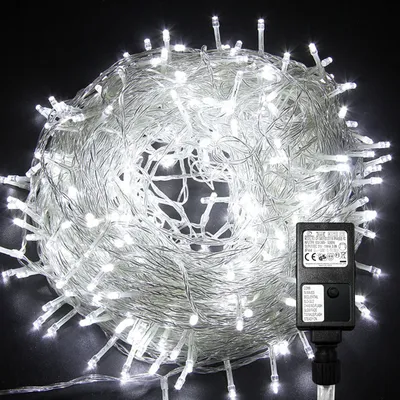 Produktbild von LED Lichterkette, EINFEBEN 20m 200LEDs mit 8 Leuchtmode,Speicherfunktion, IP44,Aussenlichterkette Deko Beleuchtung Weihnachtsbeleuchtung fuer Weihnachten Halloween Hochzeit,Kaltes Weiss