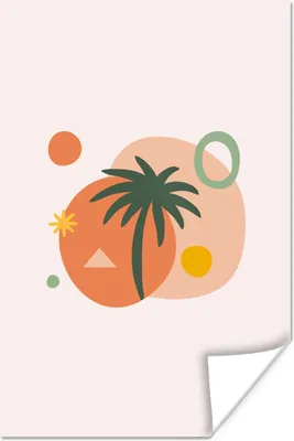 Produktbild von MuchoWow® Poster Sommer - Design - Palme 120x180 cm - Kunstposter