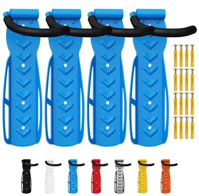 Produktbild von 4 x WELLGRO Wand Fahrradhalter - Stahl Fahrrad Wandhalterung - Fahrrad haken - Fahrradständer - Ständer - Farbe wählbar