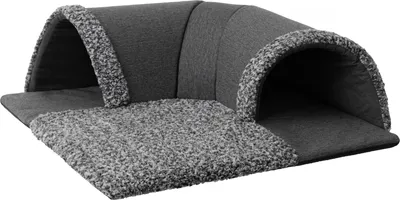 Immagine prodotto di Capanna per gatti, letto per gatti, tappetino, 2 in 1, lettino multifunzionale, tunnel e materasso, antiscivolo, letto per gatti, soffice, 70 x 70 cm, nero