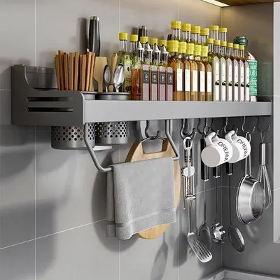 Produktbild von Famanu Gewürzregal Wandmontage - 40 cm - Grau
