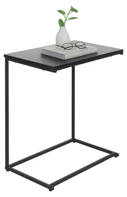 Beistelltisch U-Form, 60x55x35 cm, schwarz, Metallgestell, MDF-Platte