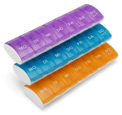Zdjęcie produktu dla Przezroczyste pudełko na tabletki na 7 dni, 3 sztuki, pojemnik na leki do podróży