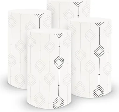 Produktbild von itenga 6x Windlicht klein Ornament weiß grau / taubengrau, 10,0 cm