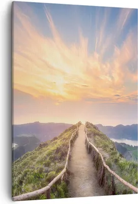 Produktbild von Bild auf Leinwand - Leinwandbild - Einteilig - Trail Berg Azoren - 50x70cm - Wand Bild - Wanddeko - Wandbilder - Leinwanddruck - Kunstdruck - Wanddekoration - Leinwand bilder - Wandbild - PA50x70-4333