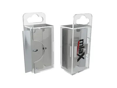 Produktbild von miaX Premium Ersatzklingen für Glaskeramikfeldschaber 10er Set – 10 Klingen in praktischer Box mit Spenderfunktion für Glasschaber – 10 hochwertige Edelstahlklingen für Kochfeldschaber