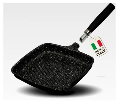 Produktbild von Granit Steakpfanne (35 x 26 cm) – Induktionspfanne – kratzfeste Grillpfanne – Antihaftpfanne mit abnehmbarem Griff, hergestellt in Italien