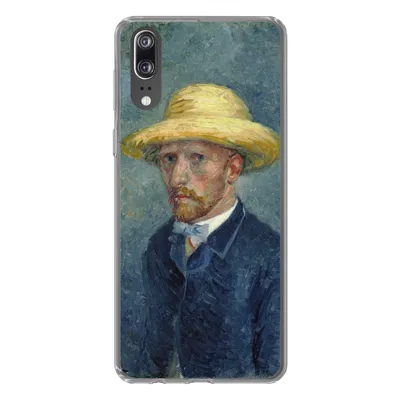 Produktbild von MuchoWow® Handyhülle Schutzhülle Hülle für Huawei P20 Selbstbildnis mit Hut - Vincent van Gogh Silikon Softcase Handy Hülle - Hardcover