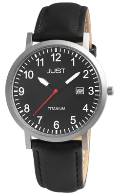 Produktbild von Just Titan Herrenuhr "Keenan" mit Echtlederband, 5 ATM