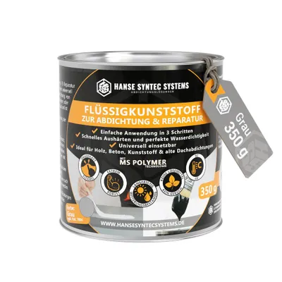 Produktbild von Flüssigfolie 350g Abdichtung DIY – Flüssigkunststoff für Dach Balkon Reparatur, wasserdicht, UV-beständig, Grau