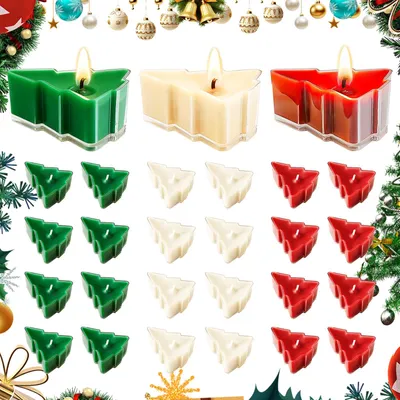 24 Teelichter mit Aluminiumhülse, Weihnachtsdeko, 5 cm