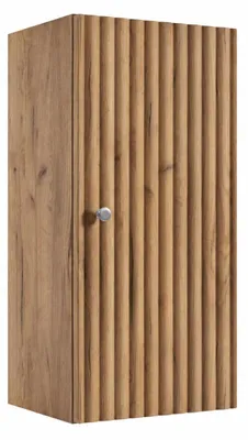 Imagen del producto de Mueble de baño de media altura, roble Craft Gold, con tiradores en tres colores, dimensiones: 35 x 27 x 68 cm, Imagen generada por IA