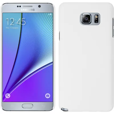 Produktbild von PhoneNatic Case kompatibel mit Samsung Galaxy Note 5 - Hülle weiß gummiert Hard-case + 2 Schutzfolien