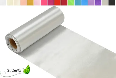 Produktbild von 9m Rolle Satin Tischband 30cm, Farbauswahl:hell silber / grau 012H