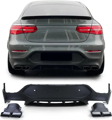 Produktbild von Sport Heckdiffusor mit schwarzen Endrohren für Mercedes GLC Coupe C253 16-19