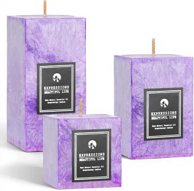 Produktbild von Würfel-Duftkerzen Set, Lavendel-Duft, Gesamtbrenndauer bis zu 45 Stunden, Hochwertiger Docht, Perfekte Geschenke für Geburtstage, Feste und mehr