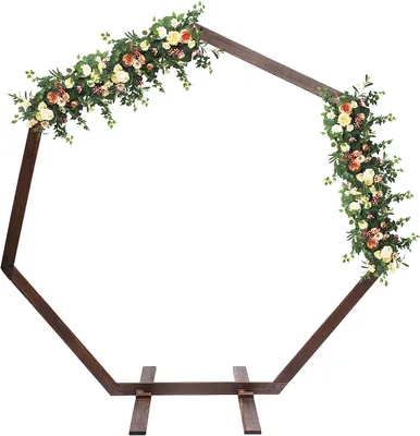 Image de 2,24 m Arche de mariage en bois Support pour ballons Arche de fond pour mariage dans le jardin