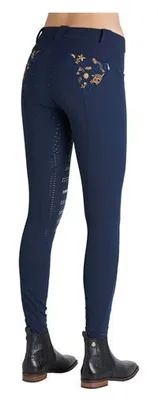 Produktbild von Montar Damen Reithose Alina yati Blueberry mit Sickerei, Damengröße:Größe 34