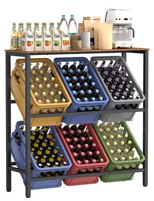 Obrázok produktu pre Regál na prepravky BSC363K01, nosnosť každej úrovne do 150 kg, čierna farba