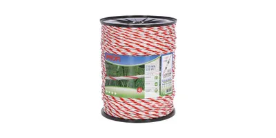 Produktbild von Fencing rope Profi 500 m, Ø 6 mm, white/red, 6x0,30 TriC
