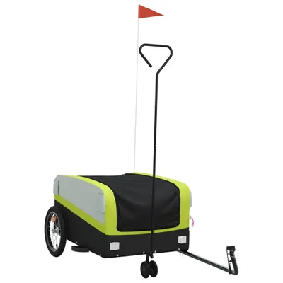 Zdjęcie produktu dla vidaXL Przyczepka rowerowa czarno-zielona 45 kg żelazko