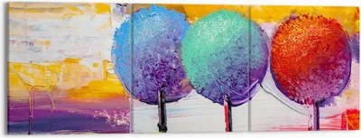 Produktbild von Bild auf Leinwand - Leinwandbild - Bäume Wiese Sommer - 150x50cm - Wand Bild - Wanddeko - Leinwanddruck - Bilder - Kunstdruck - Wanddekoration - Leinwand bilder - Wandkunst - CA150x50-4110