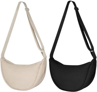 Immagine prodotto di Borsa a tracolla Unyqoos® da donna, a forma di mezzaluna, elegante e compatta, con tracolla regolabile, ideale per l'uso quotidiano e per portare con sé telefono e portafoglio