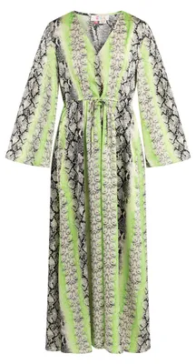 Productafbeelding van threezy Dames strandkaftan 19323119-TH01, GROEN, meerkleurig, maat L