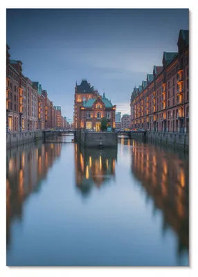 Produktbild von POSTER - 59x84 cm (A1) - Lother - Symmetrische Architektur und Wasserspiegelungen - Wandbild für Wohnzimmer Schlafzimmer & Flur, Modernes Poster Wanddeko, Ungerahmt