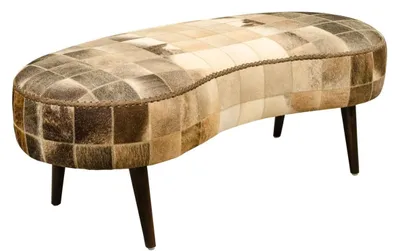 Zdjęcie produktu dla Casa Padrino luksusowa ławka ze skóry bydlęcej 130 x 60 x h. 50 cm - designerskie meble