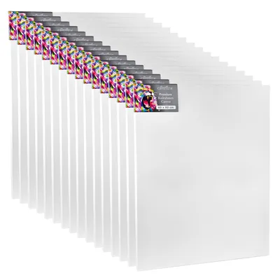 Obrázok produktu pre Cretacolor napnuté plátno 60 x 80 cm – 16 ks – sada plátien – prémiové maliarske plátno na drevenom ráme s hrúbkou 1,5 cm – bavlnené plátno pre akryl, olej a zmiešané techniky