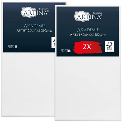 Image de Toile sur châssis Artina Académie, 80 x 140 cm, lot de 2