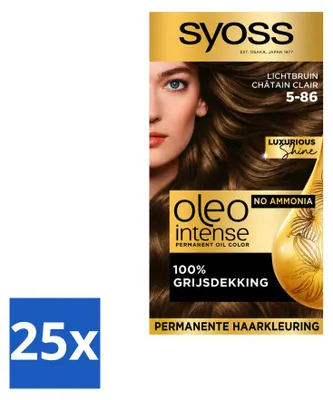 Image de 25 x Coloration permanente SYOSS Oleo Intense 5-86 - Blond clair - Pack économique - 25 pièces