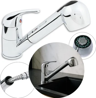 Obrázek produktu pro SIGO, kuchyňská baterie výsuvná, kuchyňský kohoutek výsuvný, G 3/8" M10x1, chrom