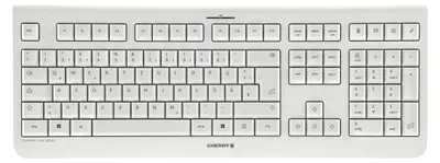Produktbild von CHERRY KW 3000 - Tastatur - geräuscharm, Full-Size-Layout - kabellos - 2.4 GHz - QWERTZ - Deutsch - weiß