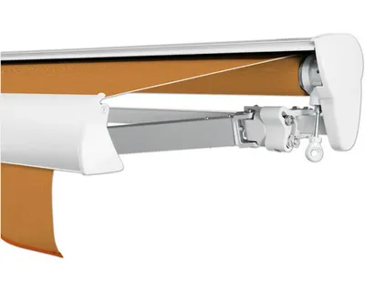 Produktbild von SOLUNA Halbkassettenmarkisen Classic 6x2 Stoff Dessin S2180 Gestell E6EV1 silber eloxiert Antrieb rechts inkl. Kurbel
