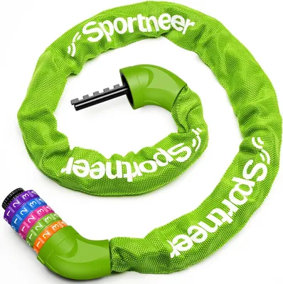 Productafbeelding van Kettingslot fiets met 5-cijferige code - 6 mm mangaanstaal - 100 tot 120 cm