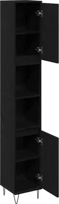 Produktbild von "im Sonderangebot"Badkommode Modernes Design - Badezimmerschrank Badmöbel - mit Tür Schwarz Eichen-Optik 30x30x190 cm DEMöbel 8892770