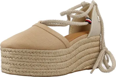 Zdjęcie produktu dla Tommy Hilfiger Closed Toe Linen Flatfor Jasnobrązowy