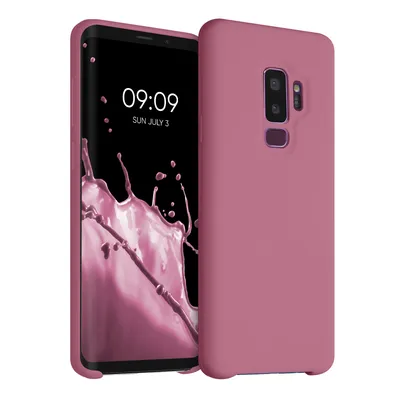 Produktbild von kwmobile Hülle kompatibel mit Samsung Galaxy S9 Plus Hülle - Silikon Handy Case - Handyhülle weiche Oberfläche - kabelloses Laden - Dark Rose