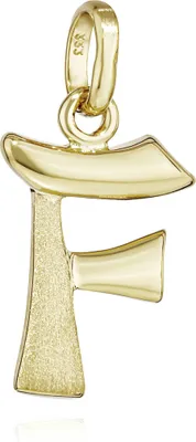 Produktbild von Kettenanhänger Buchstabe F 333 Gelb Gold 8 Kt teilmatt 14x10mm Alphabet Amulett