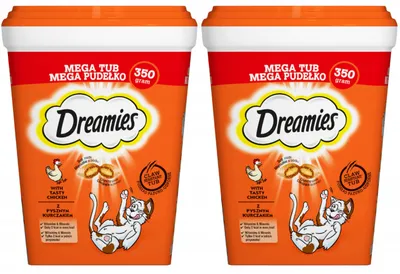 Produktbild von Dreamies Katzensnacks Mega Box Katzen-Leckereien Mit Huhn MegaTub 2 x 350g (2-er pack)