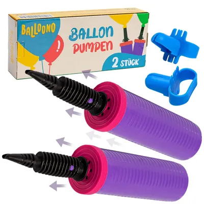 Produktbild von Ballonpumpe Luftpumpe Ballonpumpen - 2er-Set - Schnelles Aufpumpen - Für Ballons in verschiedenen Größen und Farben