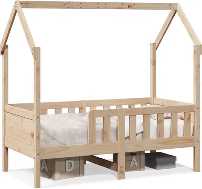 Produktbild von Kinderbett Hausbett 70x140 cm Massivholz Kiefer