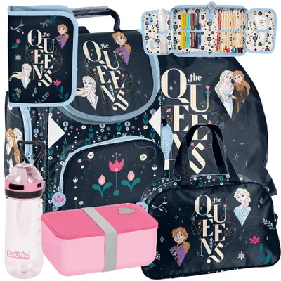 Image de Paso FROZEN - Méga set de 6 pièces - sac à dos, trousse à crayons, sacoche, gourde, sac pour le petit déjeuner, cartable