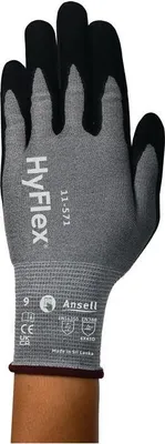 Image de Gants de coupe HyFlex® 11-571 taille 8, noir, EN 388, EPI II, ANSELL